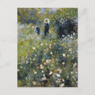 Woman with a Parasol in a Garden by Auguste Renoir Postcard
