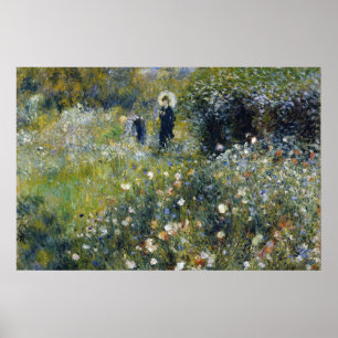 Woman with a Parasol in a Garden by Auguste Renoir Poster