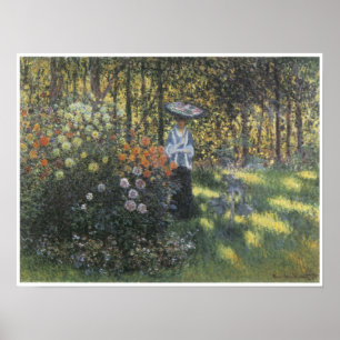 Woman with a Parasol in the Garden at Argenteuil Poster
