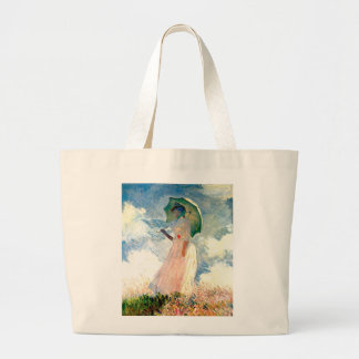 Woman with a Parasol Large Tote Bag