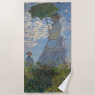 Woman with a Parasol - Madame Monet and Her Son Beach Towel