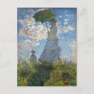 Woman with a Parasol - Madame Monet and Her Son Postcard