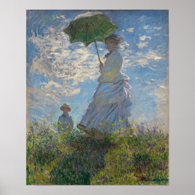 Woman with a Parasol - Madame Monet and Her Son Poster (Front)