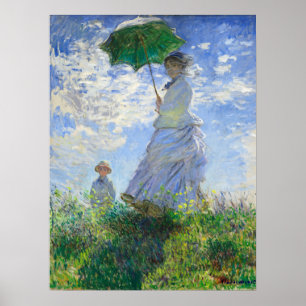 Woman with a Parasol, Madame Monet and Her Son Poster