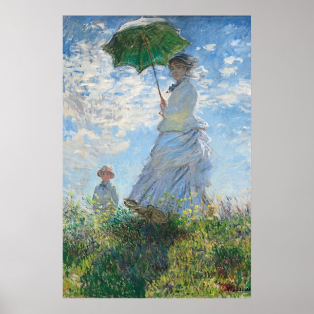 Woman with a Parasol, Madame Monet and Her Son Poster (Front)