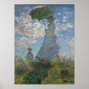 Woman with a Parasol - Madame Monet and Her Son Poster