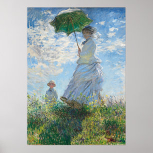 Woman with a Parasol, Madame Monet and Her Son Poster