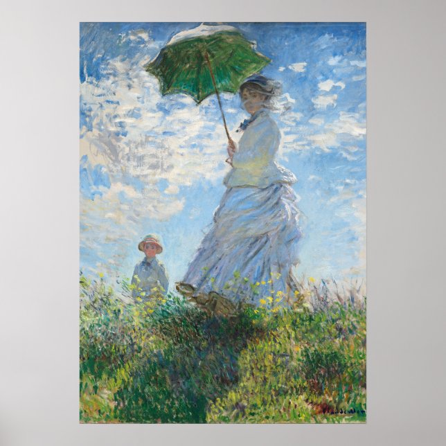 Woman with a Parasol, Madame Monet and Her Son Poster (Front)