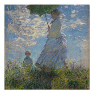 Woman with a Parasol - Madame Monet and Her Son Poster