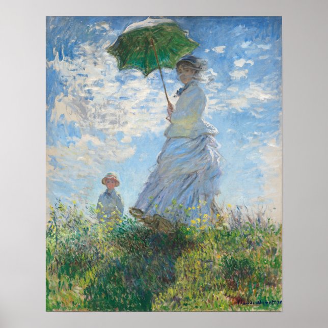 Woman with a Parasol Madame Monet and Her Son Poster (Front)