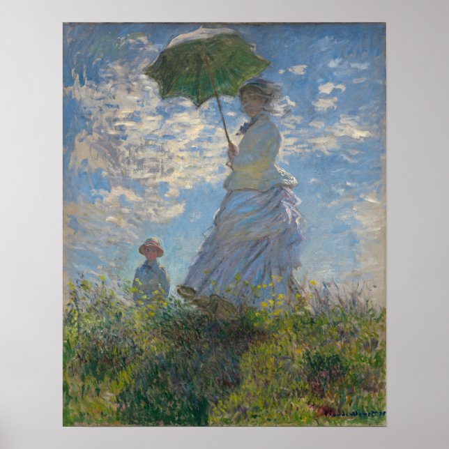 Woman with a Parasol - Madame Monet and Her Son Poster (Front)