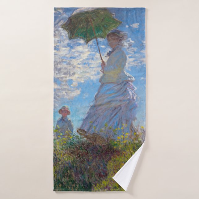 Woman with a Parasol, Monet Bath Towel (Bath Towel)