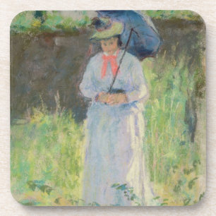 Woman with a Parasol (pastel on paper) Coaster