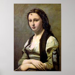 Woman with a Pearl, Camille Corot, 1868-1870 Poster