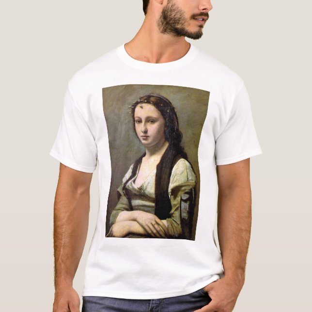 Woman with a Pearl, Camille Corot, 1868-1870 T-Shirt (Front)