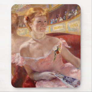 Woman with a Pearl Necklace (by Mary Cassatt) Mouse Mat