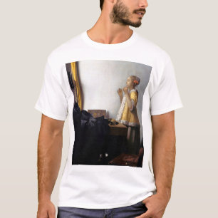 Woman with a Pearl Necklace, Johannes Vermeer T-Shirt