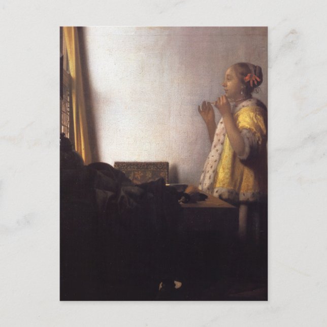 Woman with a Pearl Necklace Postcard (Front)