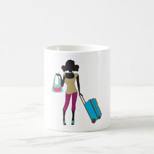 Woman With A Suitcase Coffee Mug