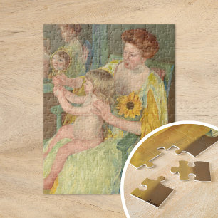 Woman with a Sunflower Mary Cassatt Jigsaw Puzzle