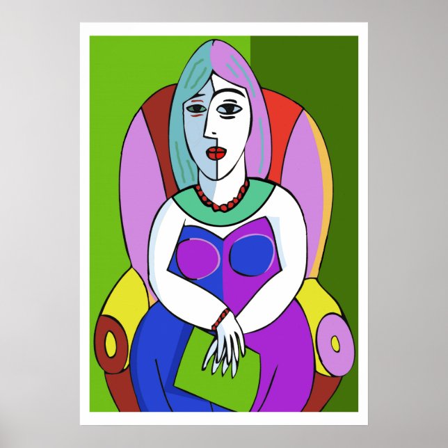 Woman With A Tablet Poster (Front)