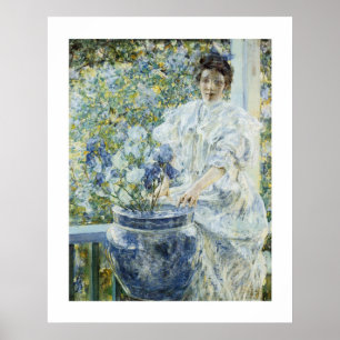 Woman with a Vase of Irises Poster