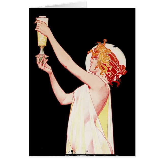Woman with Absinthe on Black Background (Front)