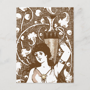 woman with an urn postcard