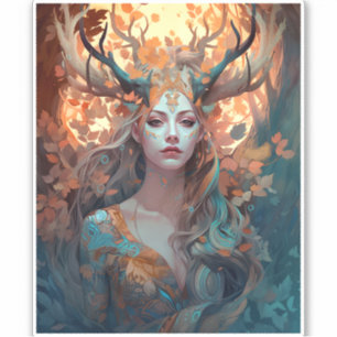 Woman With Antlers Fantasy Art
