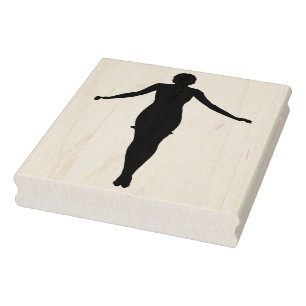 Woman with Arms Outstretched Rubber Art Stamp