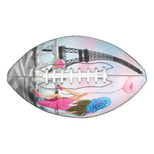 Woman with Balloon In Paris Football Eiffel Tower American Football