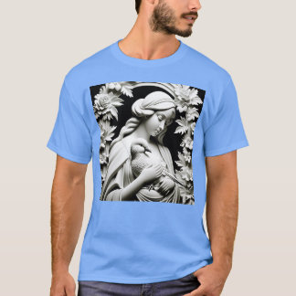 Woman With Bird and Flowers boy T-Shirt