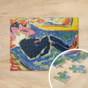 Woman with Black Stockings Ernst Ludwig Kirchner Jigsaw Puzzle