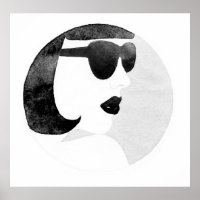 Woman with black sunglasses. Fashion illustration.