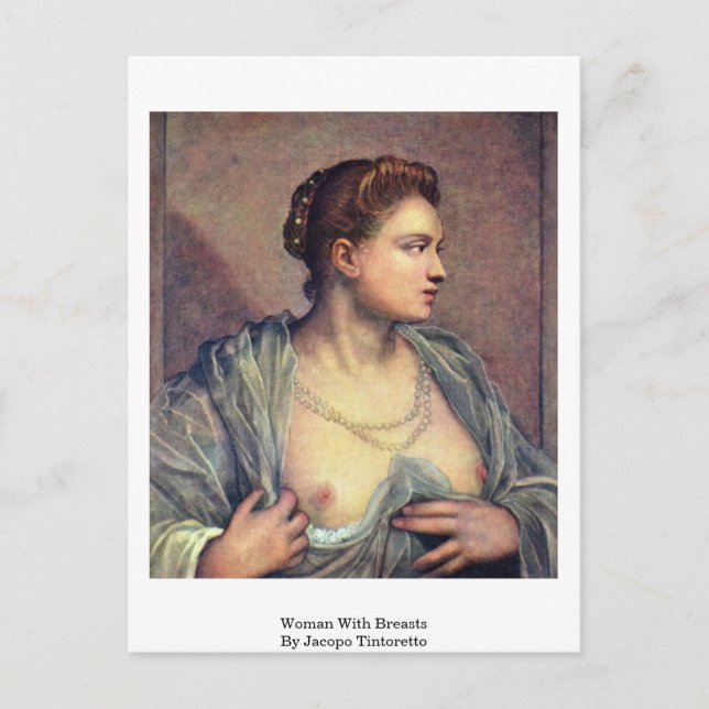 Woman With Breasts By Jacopo Tintoretto Postcard (Front)