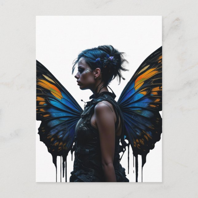 Woman with butterfly wings postcard (Front)