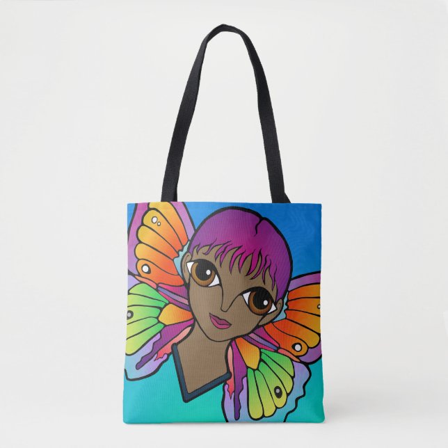 Woman With Butterfly Wings Tote Bag (Front)