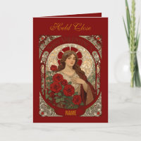Woman With Cascading Roses Vintage Illustration