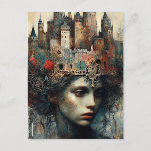 Woman With Castle on Her Head Postcard