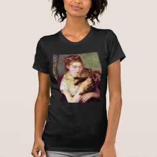 Woman with Cat, Auguste Renoir T-Shirt