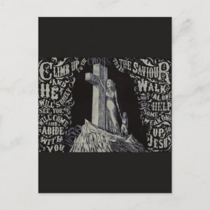 Woman with Child and Cross The Sanctuary of Love Announcement Postcard