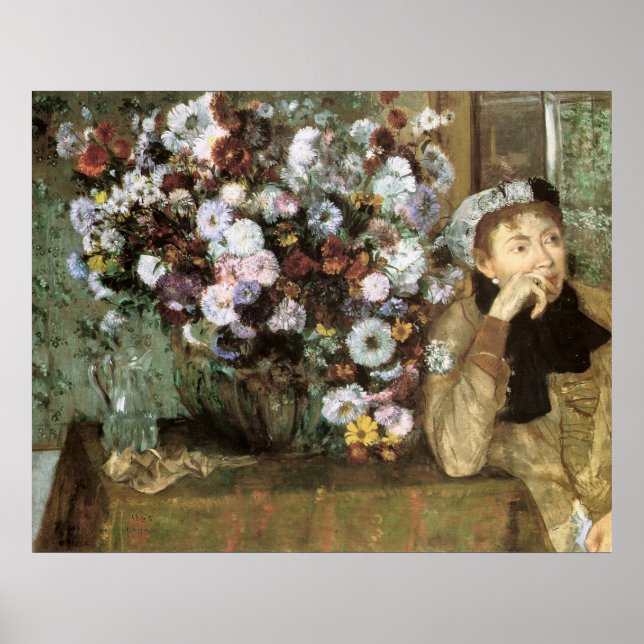 Woman With Chrysanthemum Poster (Front)