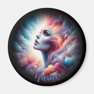 Woman with Cosmic Aura Hair Magnet