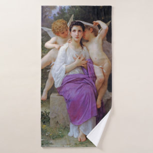 Woman with Cupid, Bouguereau Bath Towel