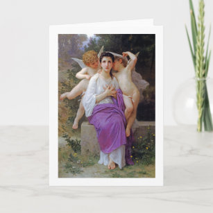 Woman with Cupid, Bouguereau Card