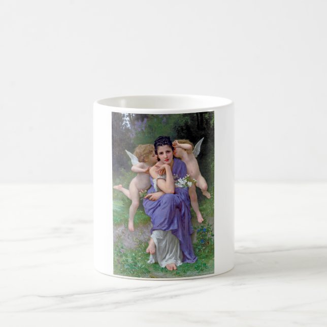 Woman with Cupid, Bouguereau Coffee Mug (Center)
