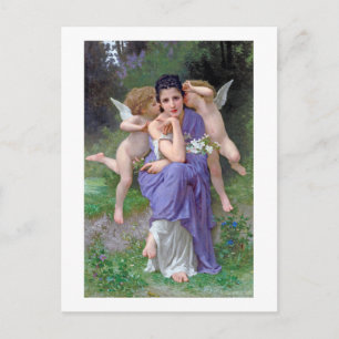 Woman with Cupid, Bouguereau Postcard