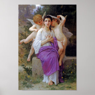 Woman with Cupid, Bouguereau Poster