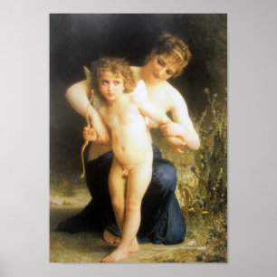 Woman with Cupid, Bouguereau Poster