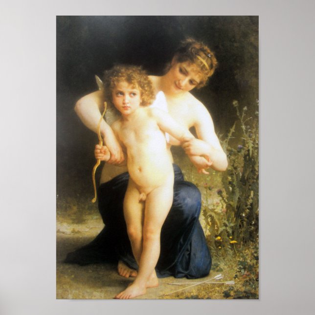 Woman with Cupid, Bouguereau Poster (Front)